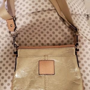 Gold Coach Crossbody Clutch Purse